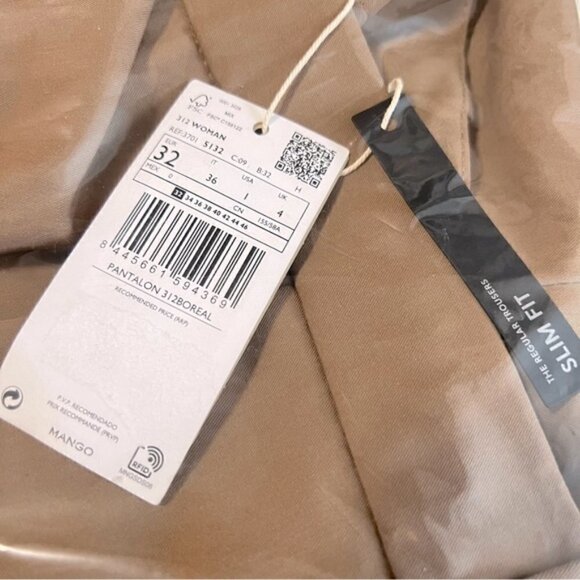 Mango, Women's Pleated suit trousers, Color: Medium Brown. Size: 1 (US). NWT. - Picture 3 of 11